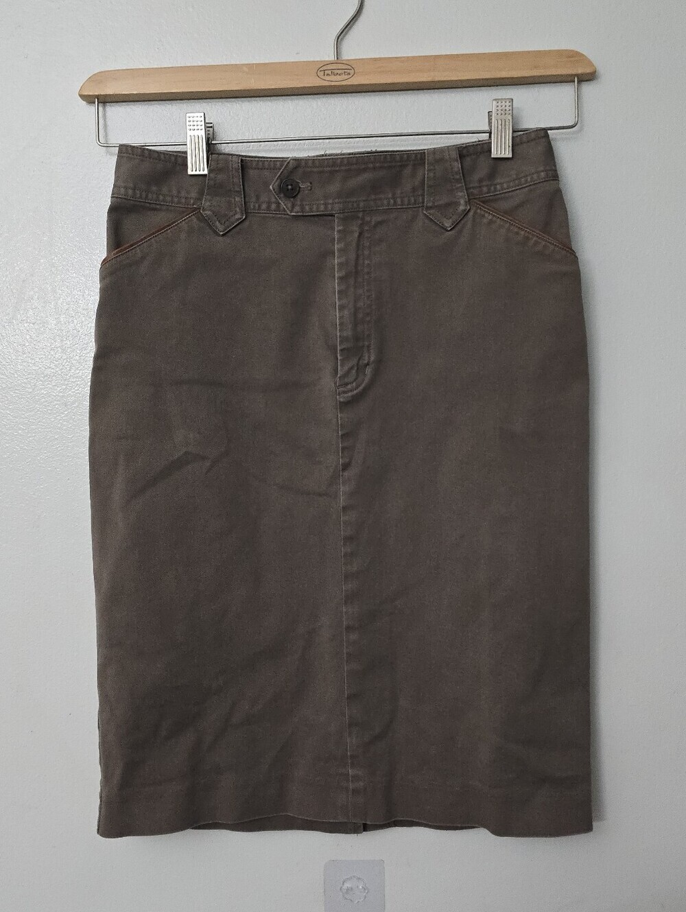 Lauren Ralph Lauren Women's 4 Brown Pencil Stretch Equestrian Knee Length Skirt